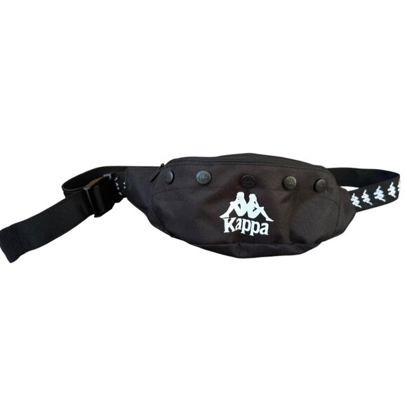 Kappa Black Waist Bag With Adjustable Strap & Logo Embellishments Small Size - Picture 2 of 8